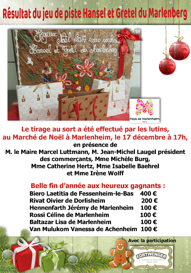 Résultats du concours Hansel et Gretel du Marlenberg à Marlenheim