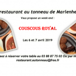 2019 03 13 restaurant au tonneau week end couscous avril 2019
