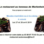 2019 03 08 restaurant au tonneau week end moules avril 2019