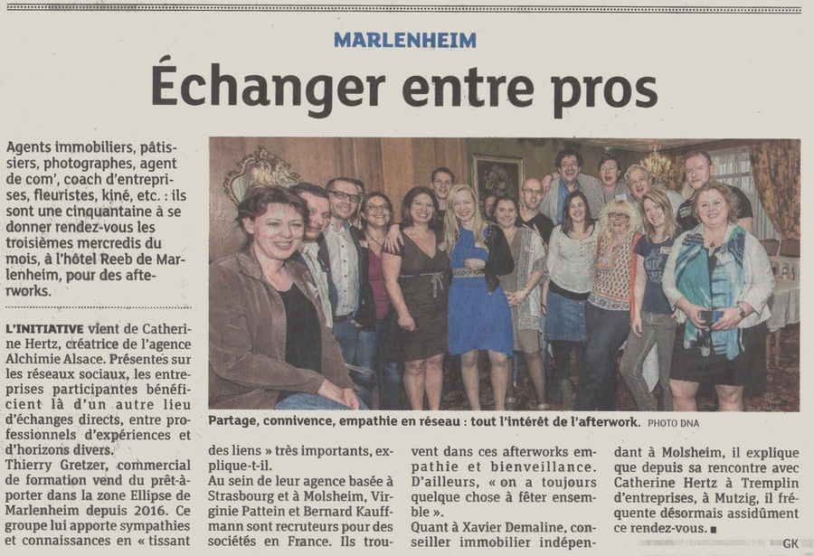 Afterwork des pros article dernieres nouvelles d alsace avril 2018