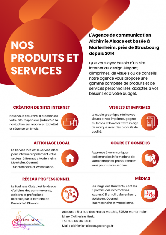 Agence de communication alchimie alsace nos produits et services