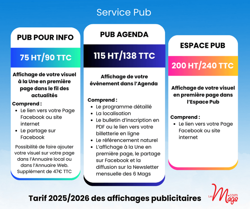 Tarifs service pub 2025 2026